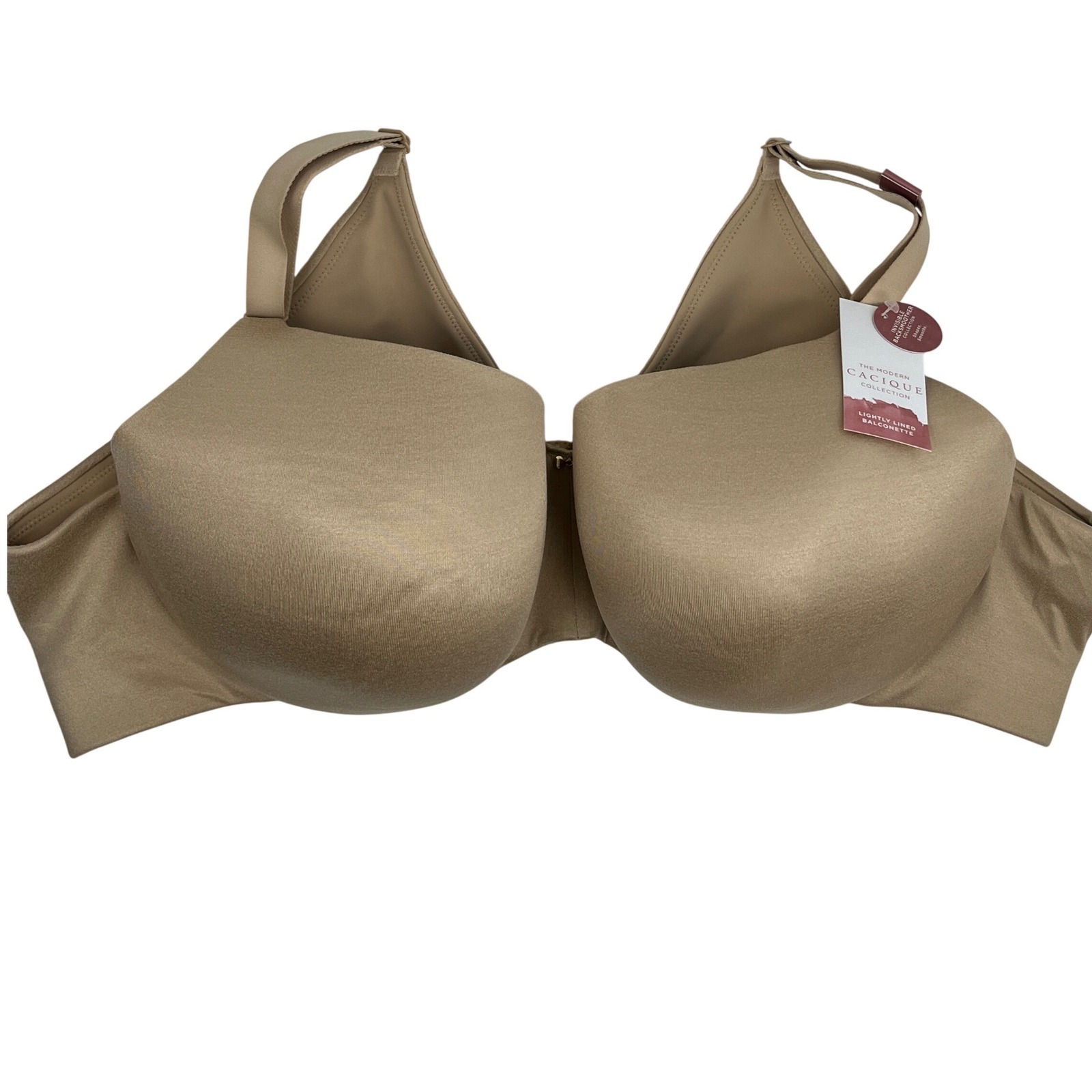 Cacique Modern Collection Invisible Backsmoother Balconette Bra Beige 50c Nwt